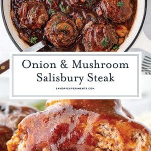 collage of salisbury steak for pinterest