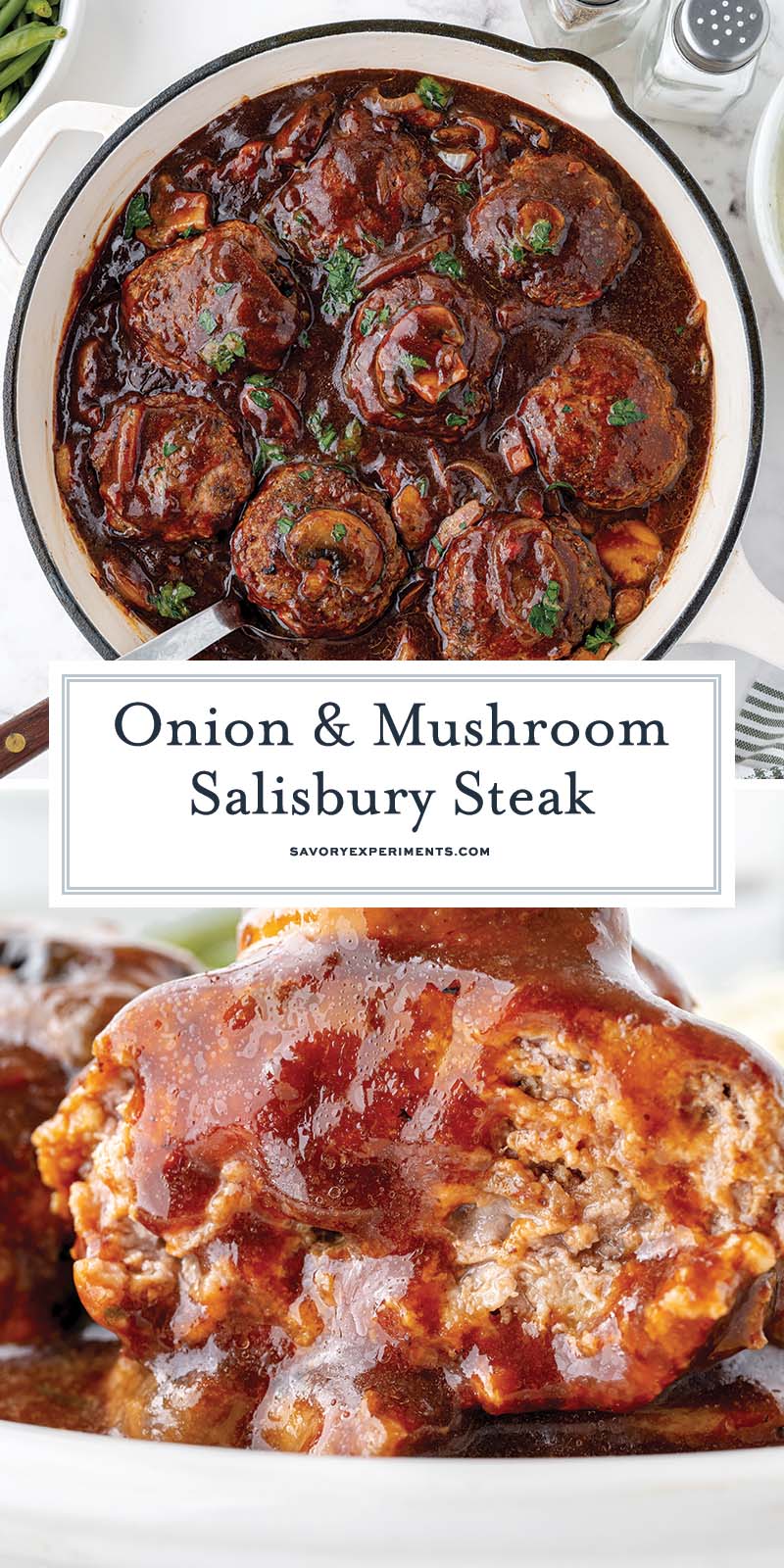 collage of salisbury steak for pinterest