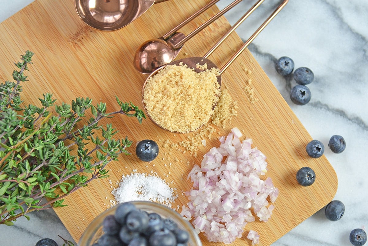 ingredients for making a blueberry sauce recipe