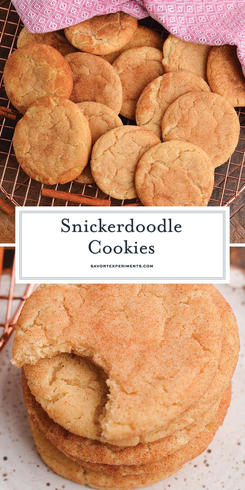 collage of snickerdoodle cookies for pinterest