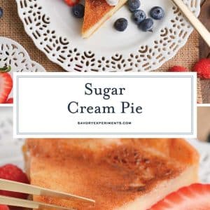 collage of sugar cream pie for pinterest