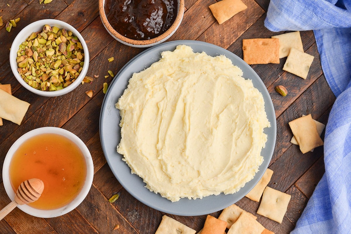 whipped brie on a plate