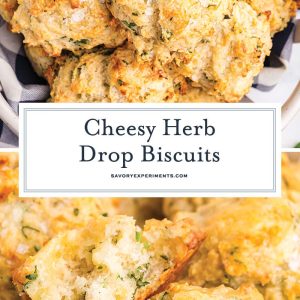 collage of cheesy herb biscuits for pinterest