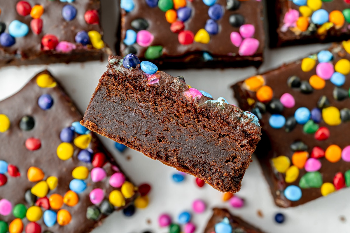 overhead shot of side of cosmic brownie