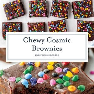 collage of cosmic brownies for pinterest
