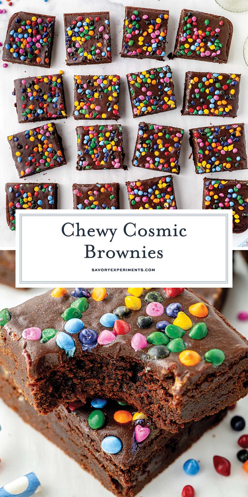 collage of cosmic brownies for pinterest