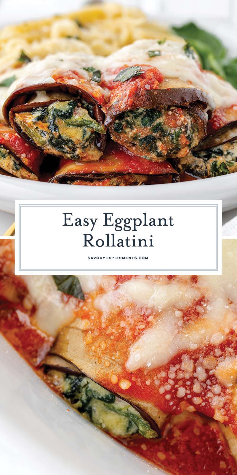 collage of eggplant rollatini for pinterest