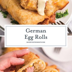 collage of german egg rolls for pinterest