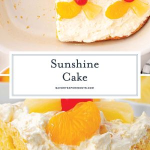 collage of sunshine cake for pinterest