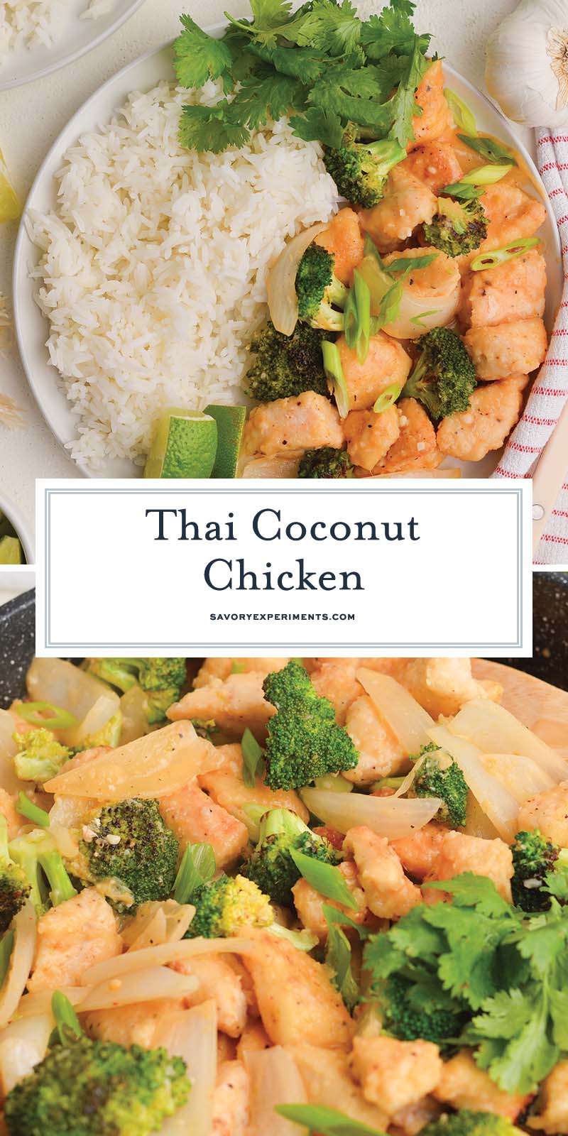 collage of thai coconut chicken for pinterest