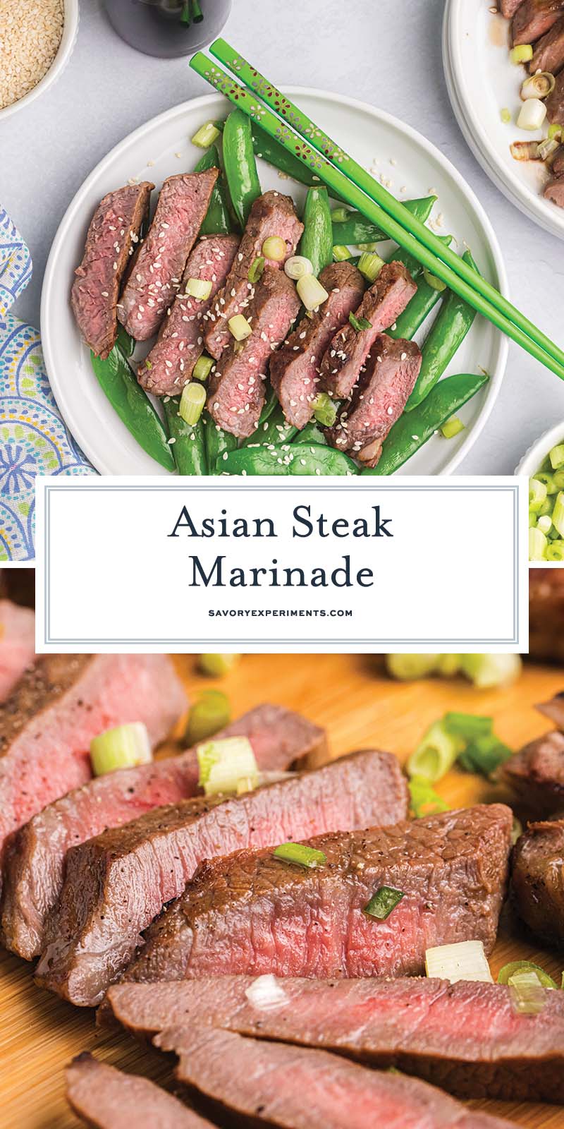 collage of asian steak marinade for pinterest