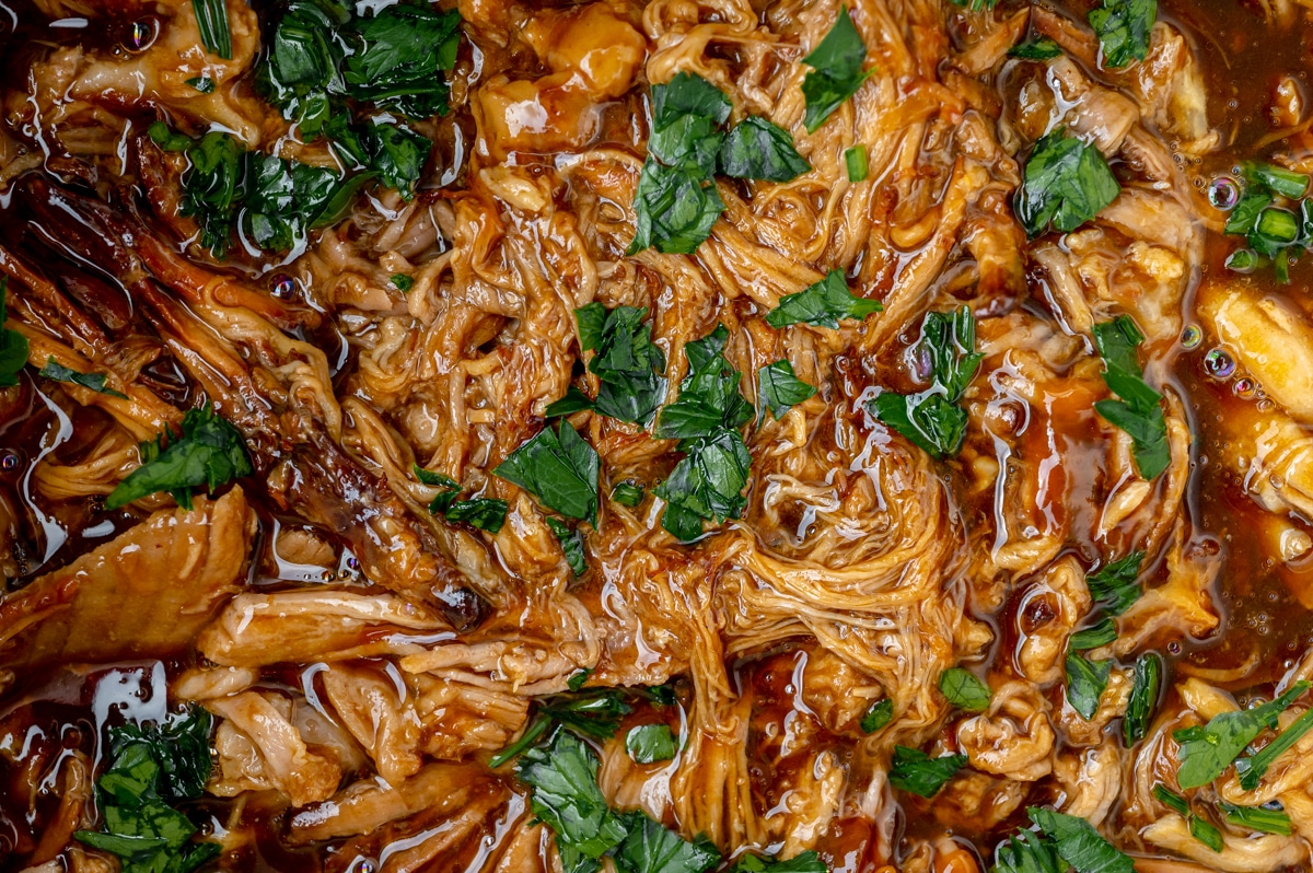 close up of instant pot pulled pork