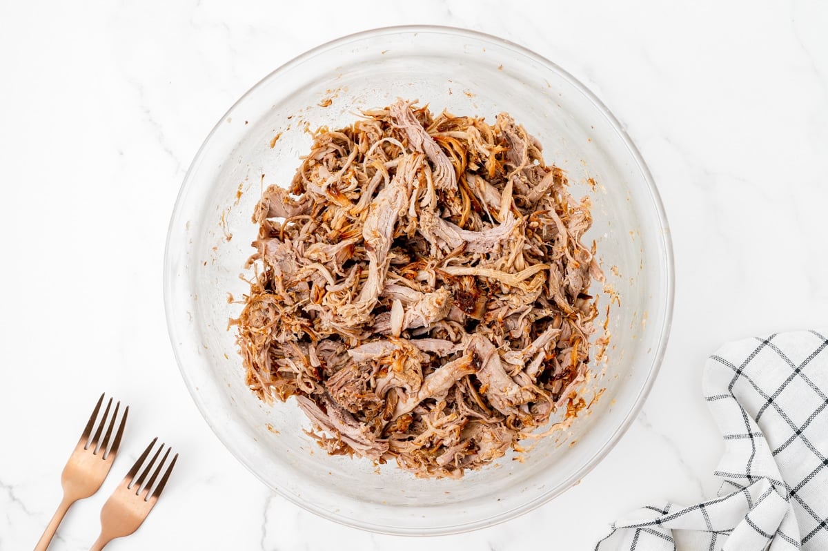 shredded pork in a bowl