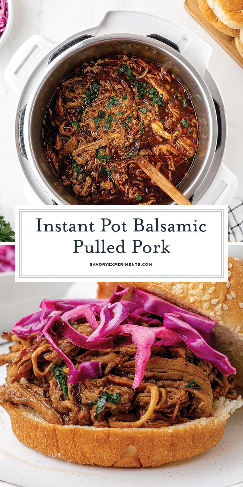 collage of instant pot pulled pork for pinterest