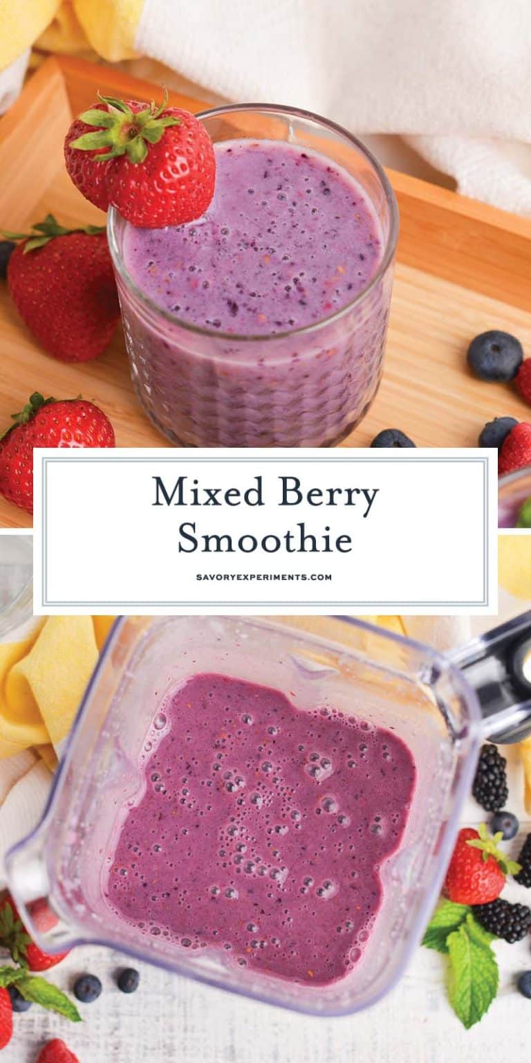 BEST Berry Smoothie Recipe (Made in 1 Minute w/ 5 Ingredients!)