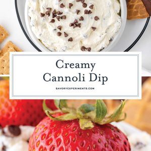 collage of cannoli dip for pinterest
