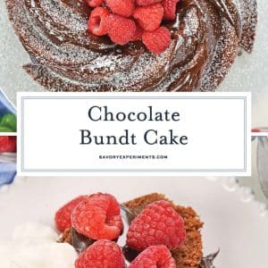 collage of chocolate bundt cake images for pinterest