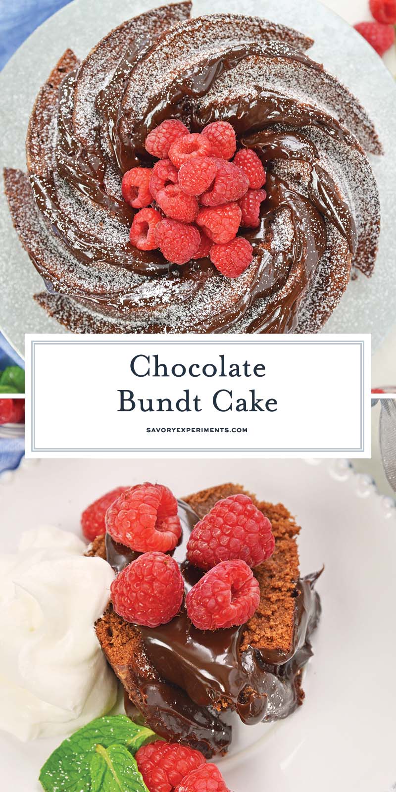 collage of chocolate bundt cake images for pinterest