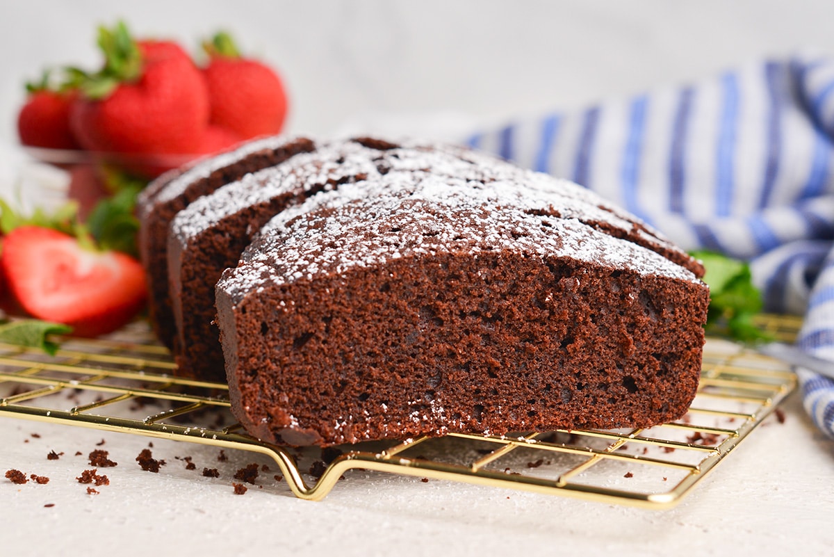 angle view of chocolate loaf cake