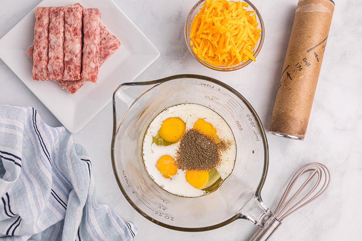 whisking eggs for scambled eggs