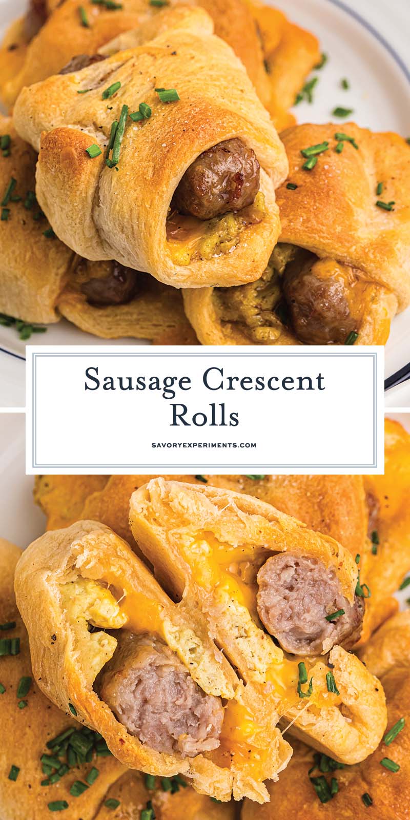 collage of sausage crescent rolls for pinterest