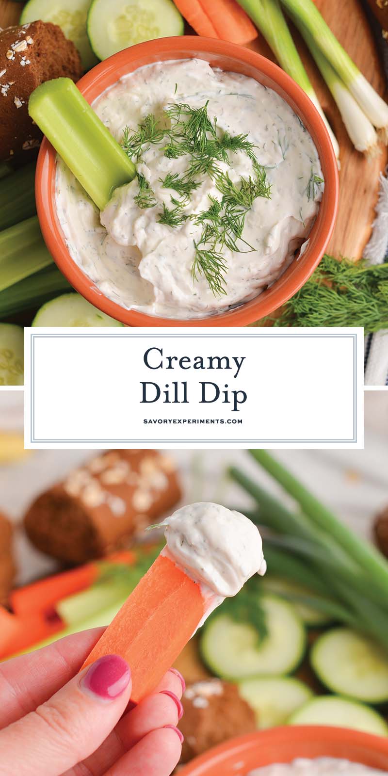collage of fresh dill dip for pinterest