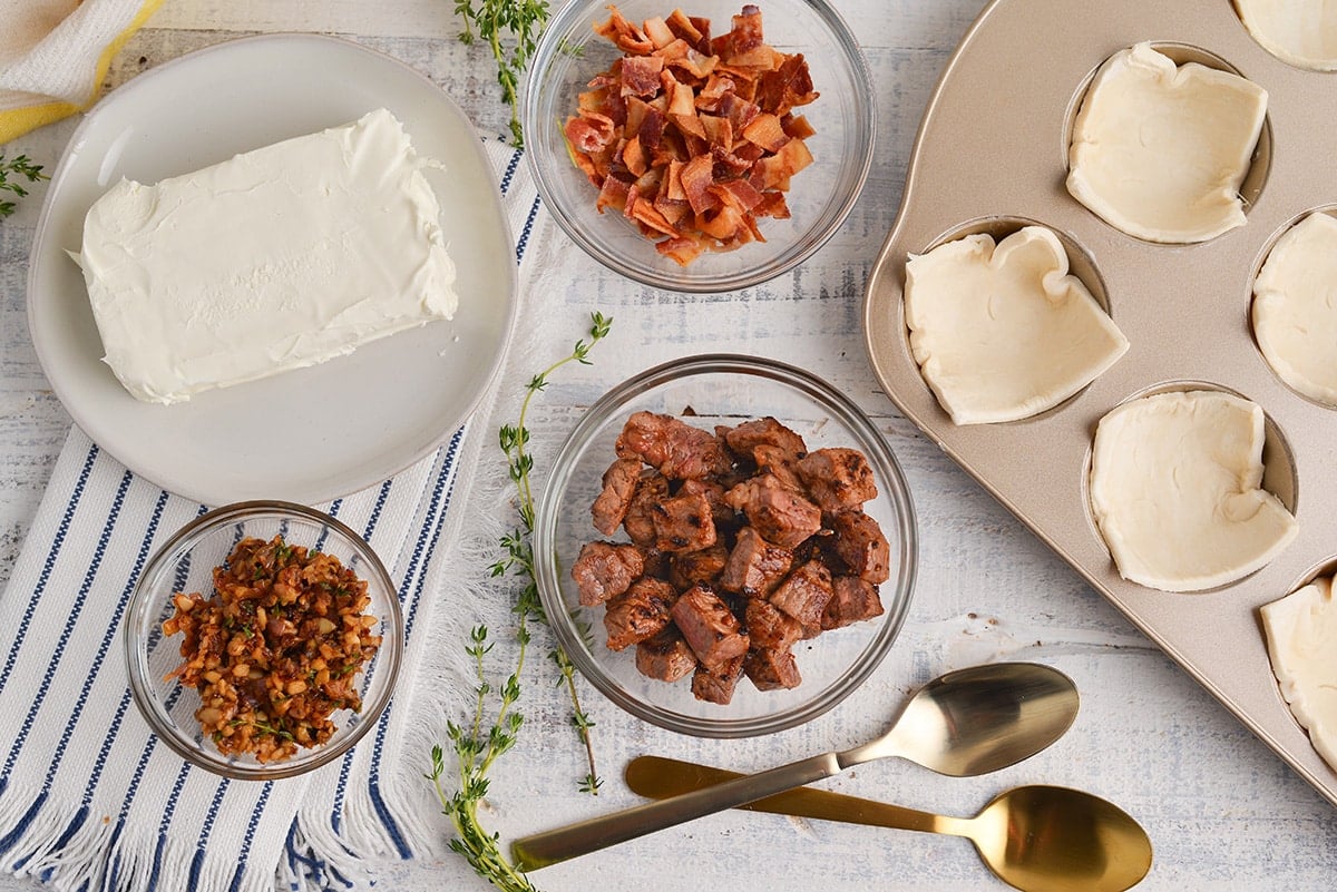 ingredients for making mini beef wellingtons