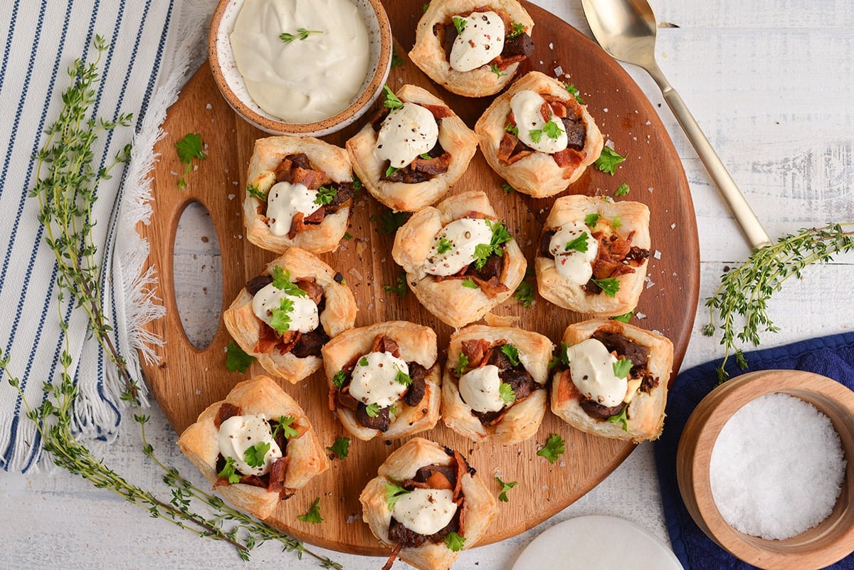 mini beef wellingtons on a serving platter