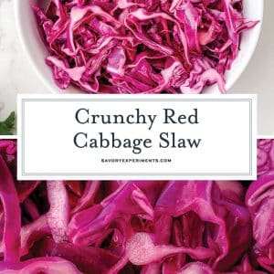 collage of red cabbage slaw for pinterest