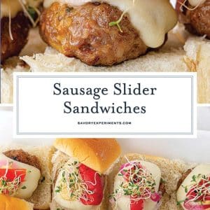 collage of italian sausage slider sandwiches