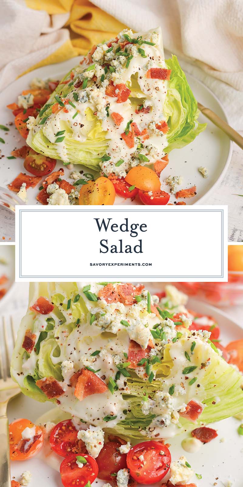 collage of classic wedge salad for pinterest