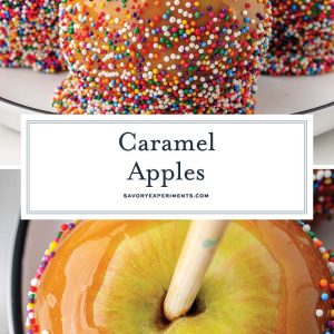 collage of caramel apples for pinterest