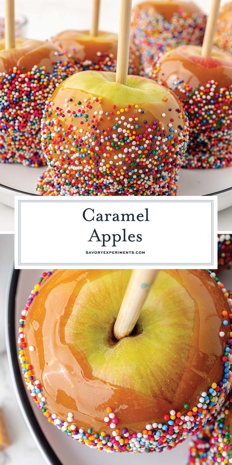 collage of caramel apples for pinterest