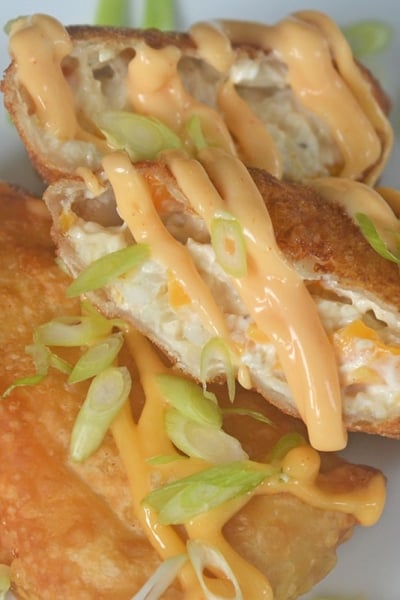 crab cake egg rolls with sauce