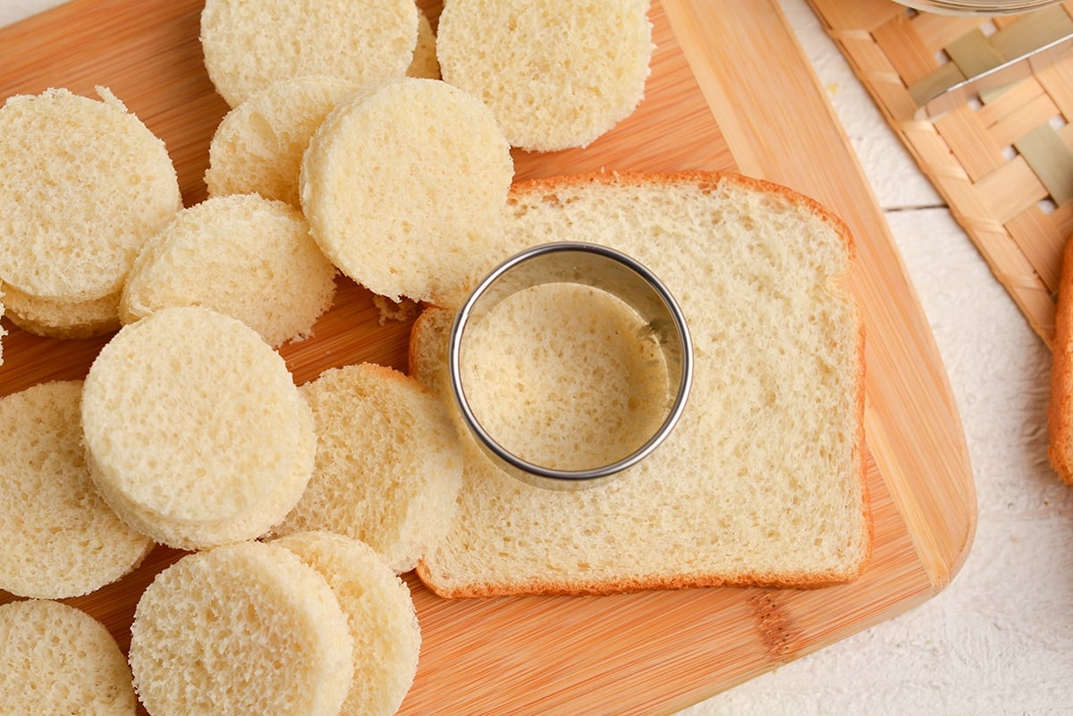 cookie cutter cutting slice of bread