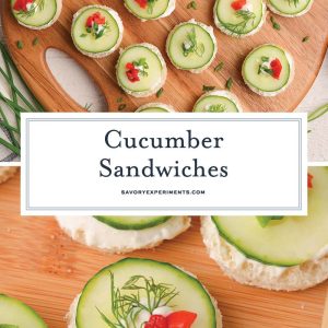 collage of cucumber sandwiches for pinterest