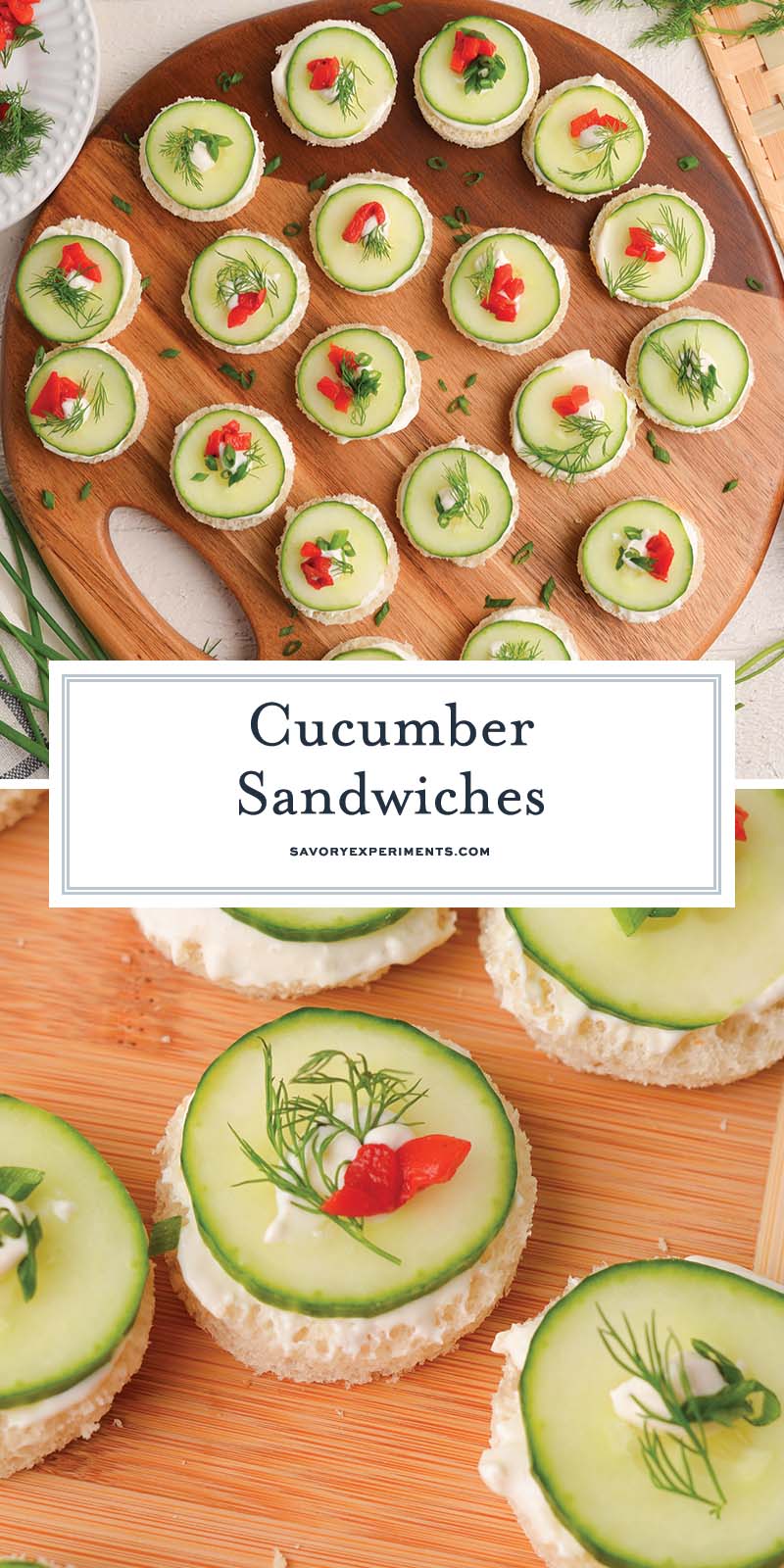 collage of cucumber sandwiches for pinterest