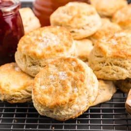 pile of biscuits on a wire rack