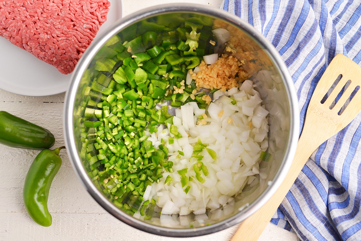 veggies and garlic in instant pot