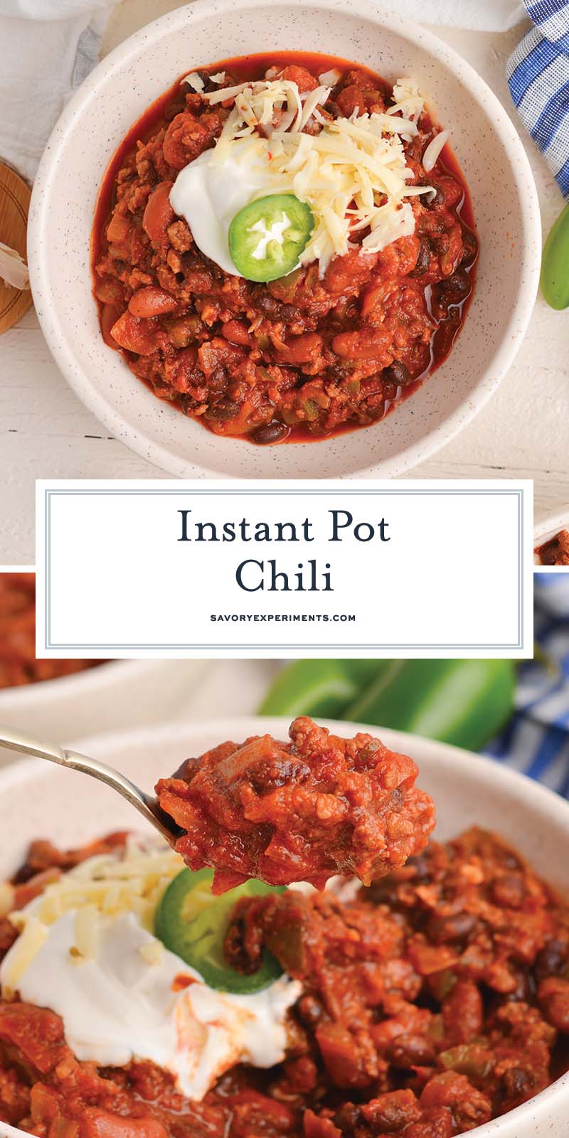 collage of instant pot chili for facebook