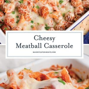 collage of meatball casserole images for pinterest