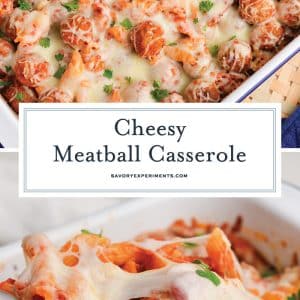 collage of meatball casserole images for pinterest