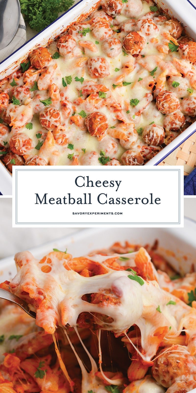 collage of meatball casserole images for pinterest