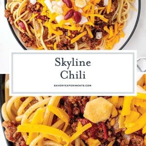 collage of skyline chili for pinterest