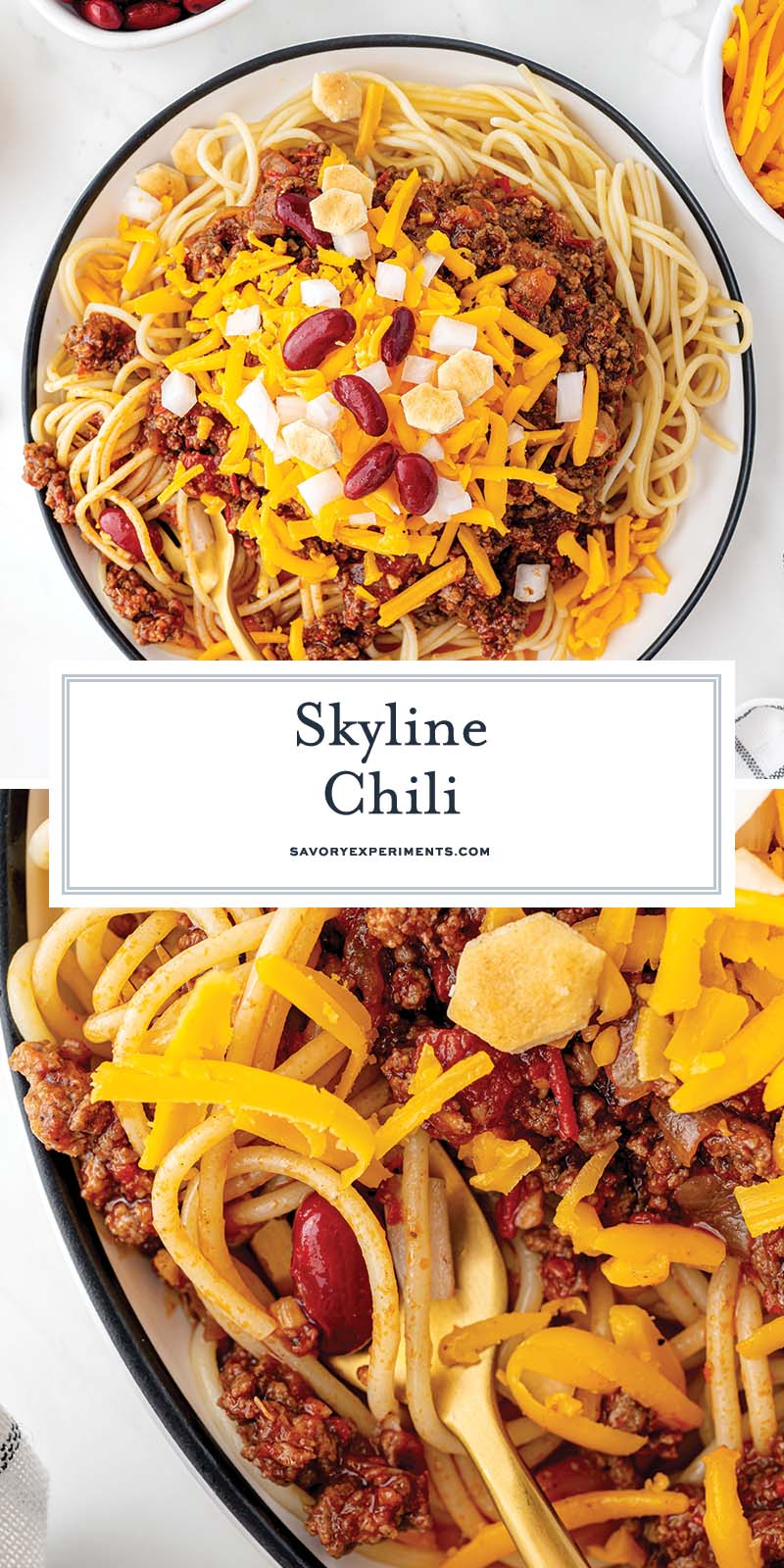 collage of skyline chili for pinterest