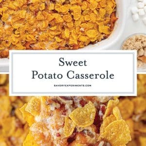 collage of sweet potato souffle
