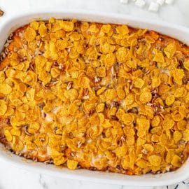 corn flake topping on sweet potato casserole