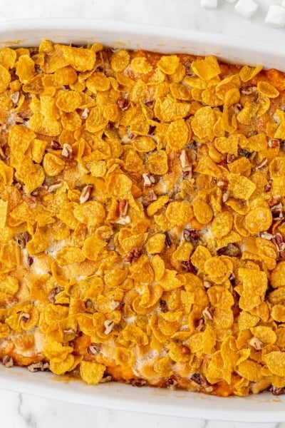 corn flake topping on sweet potato casserole