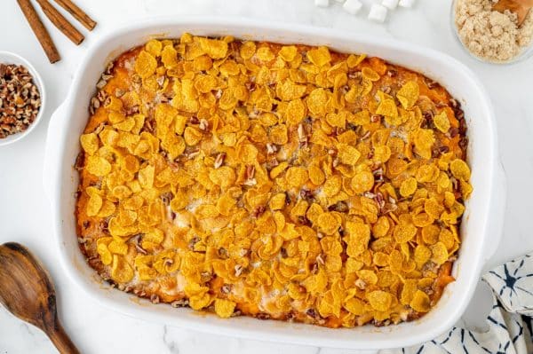 corn flake topping on sweet potato casserole