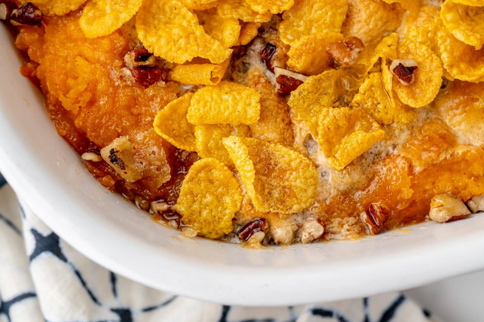 browned edges of thanksgiving casserole